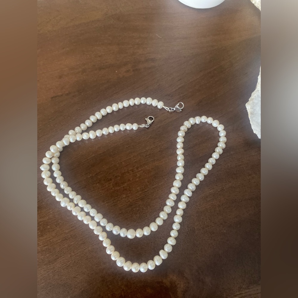 Natural river pearls lanyard, sunglasses chair